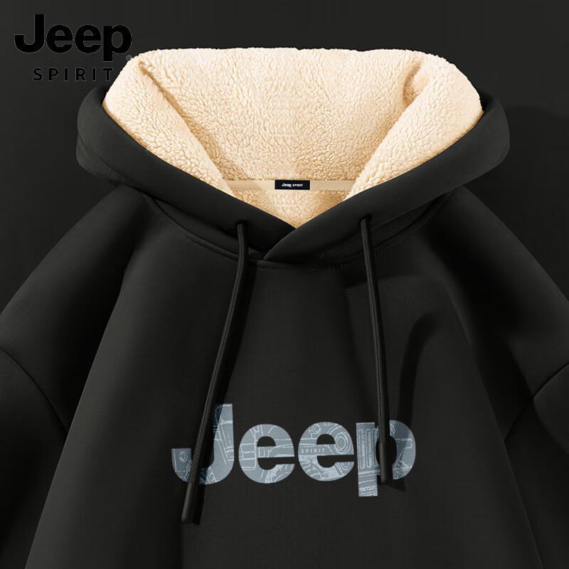 JEEP SPIRIT Men's Heavyweight Fleece Lined Hooded Sweatshirt