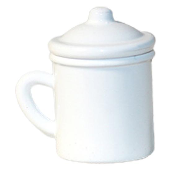 

1/12 Ретро миниатюрная чашка из сплава, кукольный домик, кружка для ополаскивания ванной комнаты с крышкой для детей белый