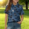 Kids Short Sleeve Polo Shirt Animal Print Casual Tee Button Down Collar Lightweight Soft Fabric Comfortable Fit Summer Wear