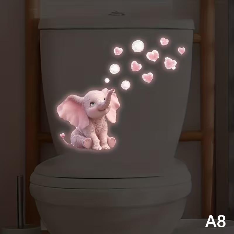 Glow-In-The-Dark Girl Dolphin Toilet Sticker Luminous Self-Adhesive Vinyl Wall Sticker Bathroom Wall Or Window Decoration
