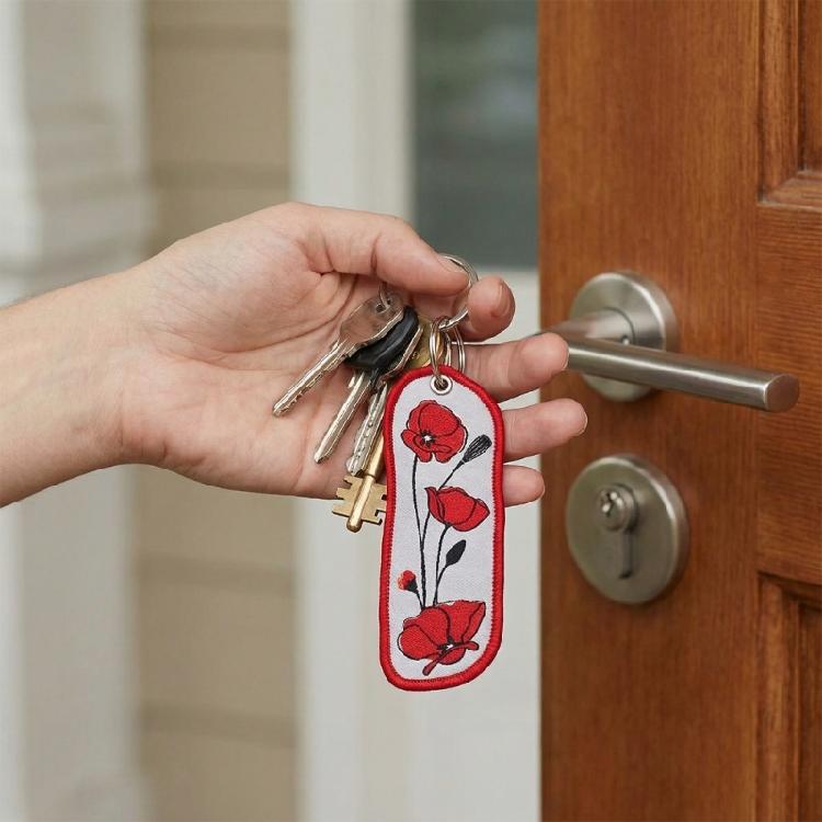 Lovely Embroidery Flower Key Holder Practical Decorative Item Wallet Keychain Pendant Charm For Travel And School