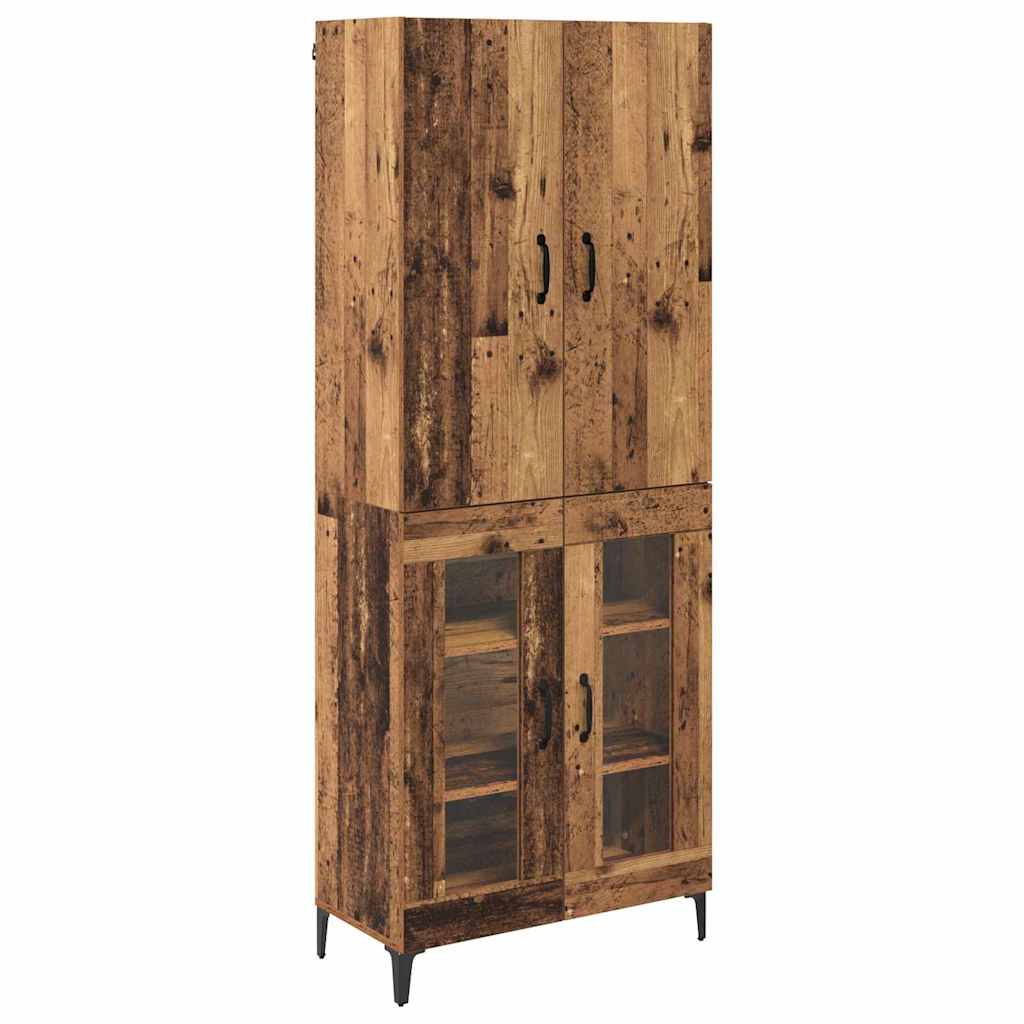 Wall Mounted Highboard Reclaimed Wood Look 69.5 x 34 x 180 cm Engineered Wood