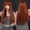 Long Straight Light Blonde Wig For Women Daily Party Highlight Brown Synthetic Layered Hair Wigs With Bangs Halloween Cosplay