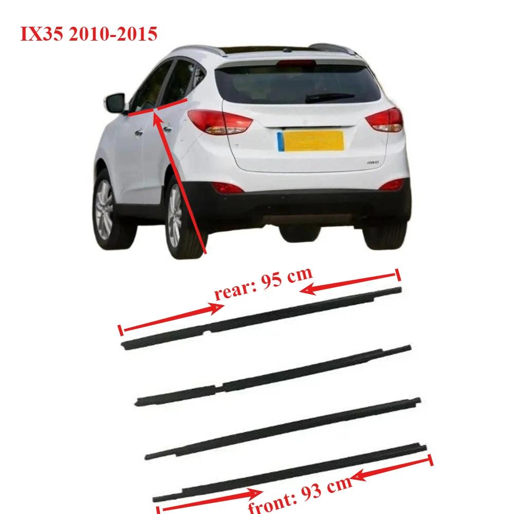 4 Pcs Black Outside Windows Glass Rubber for Hyundai IX35 82210-2S000 2010-2015 95cm 93cm Weatherstrip for Tucson LM 2nd