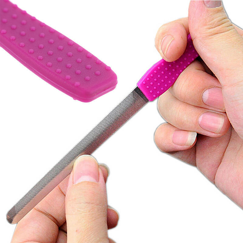 Doppelseitige Edelstahl Metall Nagelfeile Maniküre Pediküre Werkzeug