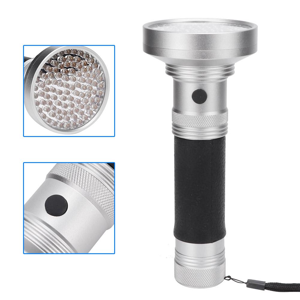 100LED UV Flashlight Fluorescent Detection Lamp for Cosmetic Mask Banknote Verification(black)
