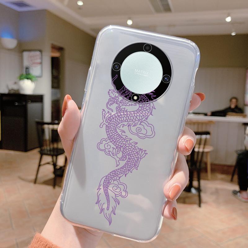 Clear Case For Honor Magic 5 Lite X9a Shockproof Cover Cartoon Cute Cat Soft Silicone Fundas For Honor X9c X9b Women Clear Bags
