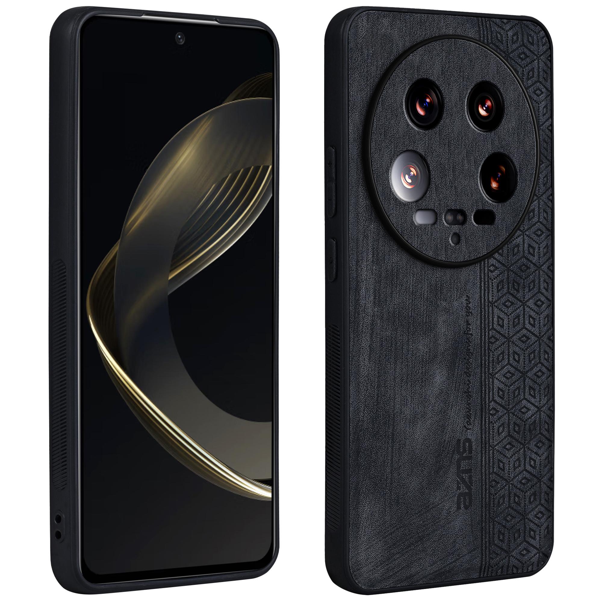

AZNS For Xiaomi 14 Ultra Case Pattern Leather+TPU Drop Protection Phone Cover Black