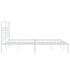 Metal Bed Frame with Headboard White 150 x 200 cm