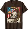 Funny Merica Eagle USA Flag 4th Of July Patriotic Unisex T-Shirt