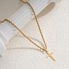 New Stainless Steel Cross Pendant Necklace for Men Women Minimalist Gold Color Jewelry Male Female Necklaces Chokers Gifts