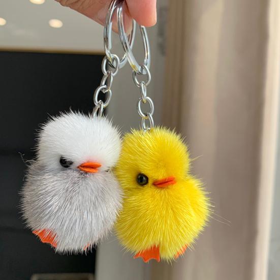 Keychain Soft Plush Duck Shape Portable Anti-Lost Key Holder Mobile Phone Chain Bag Hanger Backpacks Suitcases Hanging