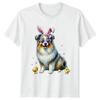 Hund Trgt Hasenohren Und Herz Damen T Shirt Australian Shepherd Ostern Vintage Washed Comfortable Top For Everyday Wear Soft