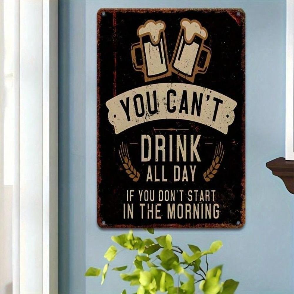 Metal Wall Poster Vintage Beer Quote for Bar Garage Home