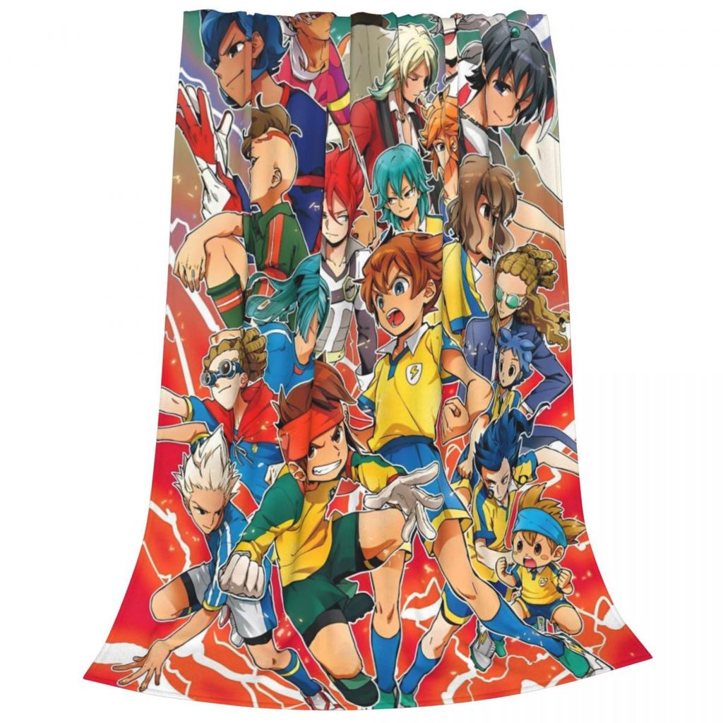 Inazuma Eleven Cartoon Anime Fleece Throw Blankets RPG Football Game Blankets Home Couch Super Soft Bedspread Quilt Breathable