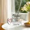 2D Flat Acrylic Heart-Shaped Sister Appreciation Gift Desktop Decoration Plaque, Home Decor Plaque Hanging Wall Art Decorative Garden Decoration for R