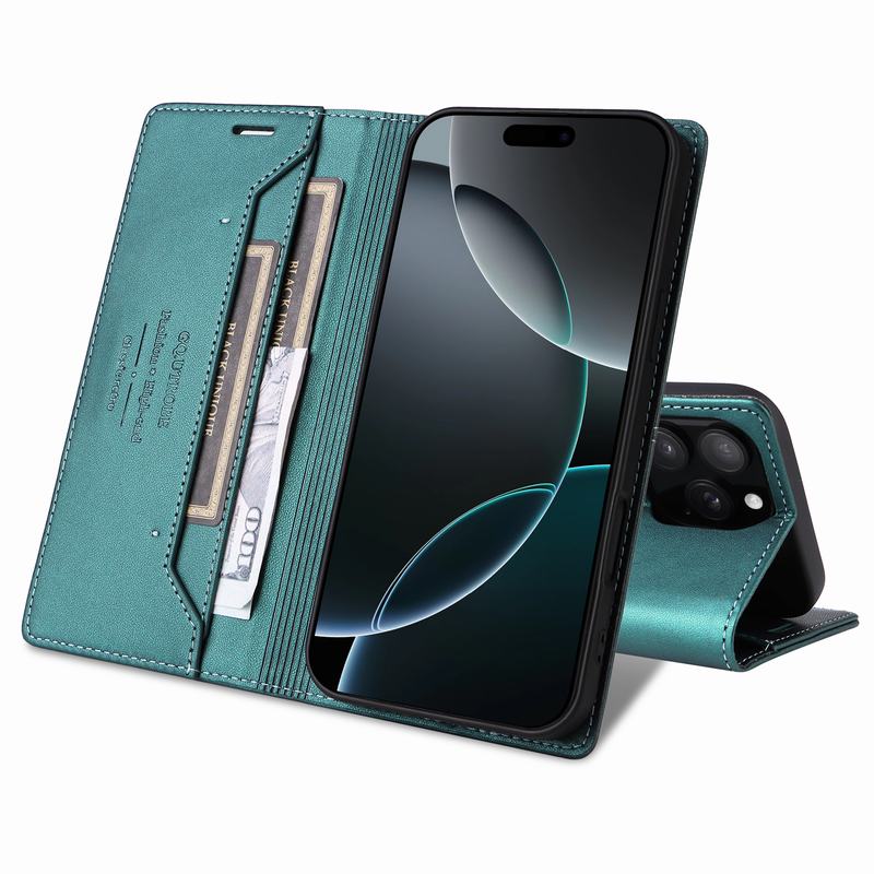 For iPhone 16 15 14 13 12 11 Pro Max 16E X XS XR 6 7 8 Plus Case Wallet Magnetic Leather Flip Phone Case Stand