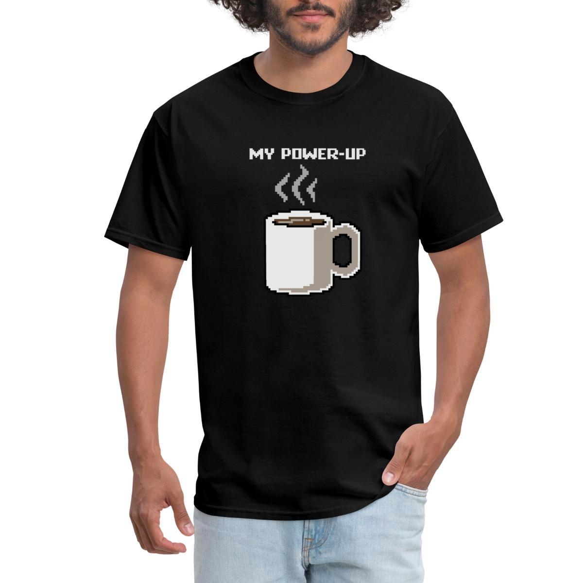 My Power Up Coffee | Funny Gamer Men s T-Shirt XXL