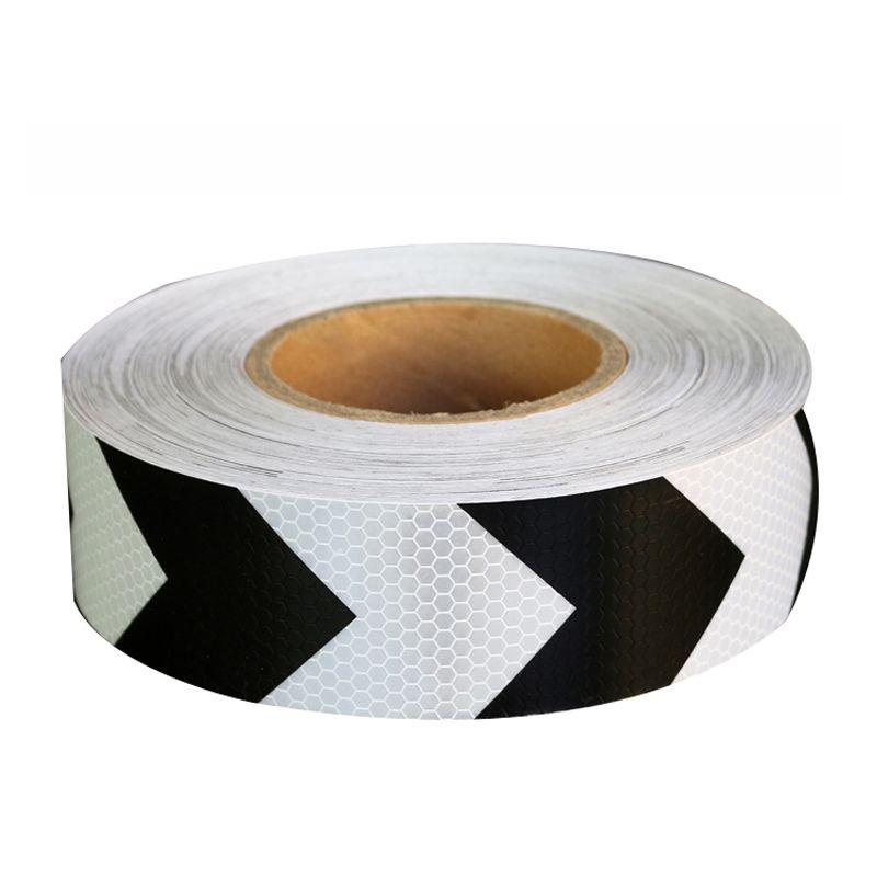 5cm*5m Arrow Reflective Stickers White-Black Waterproof Adhesive  Warning Safety Tapes Reflectors Strips For Trucks Trailers Car