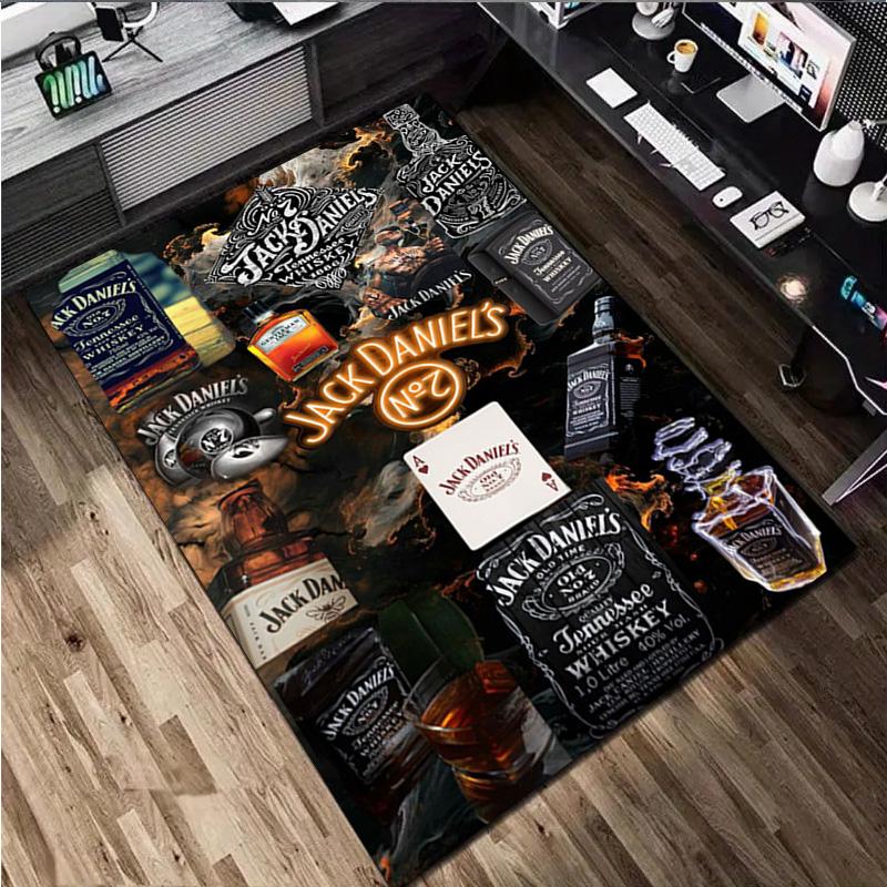 Jack Daniel's Whiskey  Carpet Office Decorative Carpet For Living Room Bedroom Door Mat Floor Rug Computer Chair Area Rug
