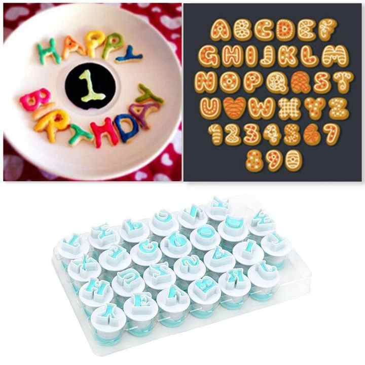 Alphabet Number Letter Fondant Mold Cake Decorating Set Icing Cutters Moulds for DIY Cookies Baking Tools Edible Letter Numbers