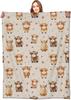 Cute Woodland Animal Throw Blanket Cartoon Fox Owl Deer Soft Fleece Perfect for Kids Animal Lovers Picnic Sofa Bed Travel Decor