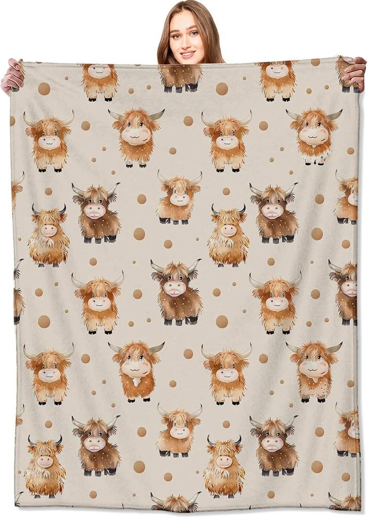 Cute Woodland Animal Throw Blanket Cartoon Fox Owl Deer Soft Fleece Perfect for Kids Animal Lovers Picnic Sofa Bed Travel Decor