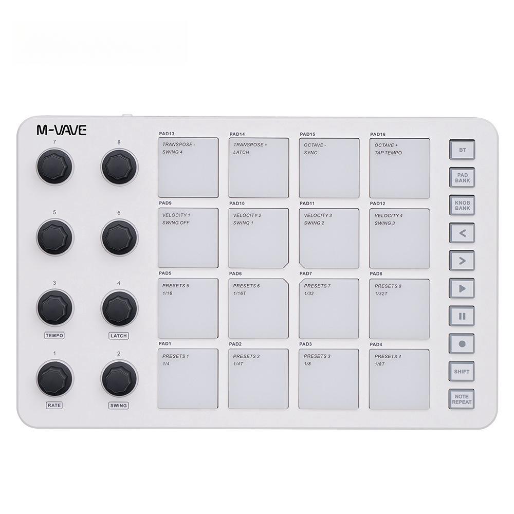 SMC-PAD Wireless MIDI Controller Suitable Percussion Keyboard USB-C Interface Portable Design Small MIDI Pad белый