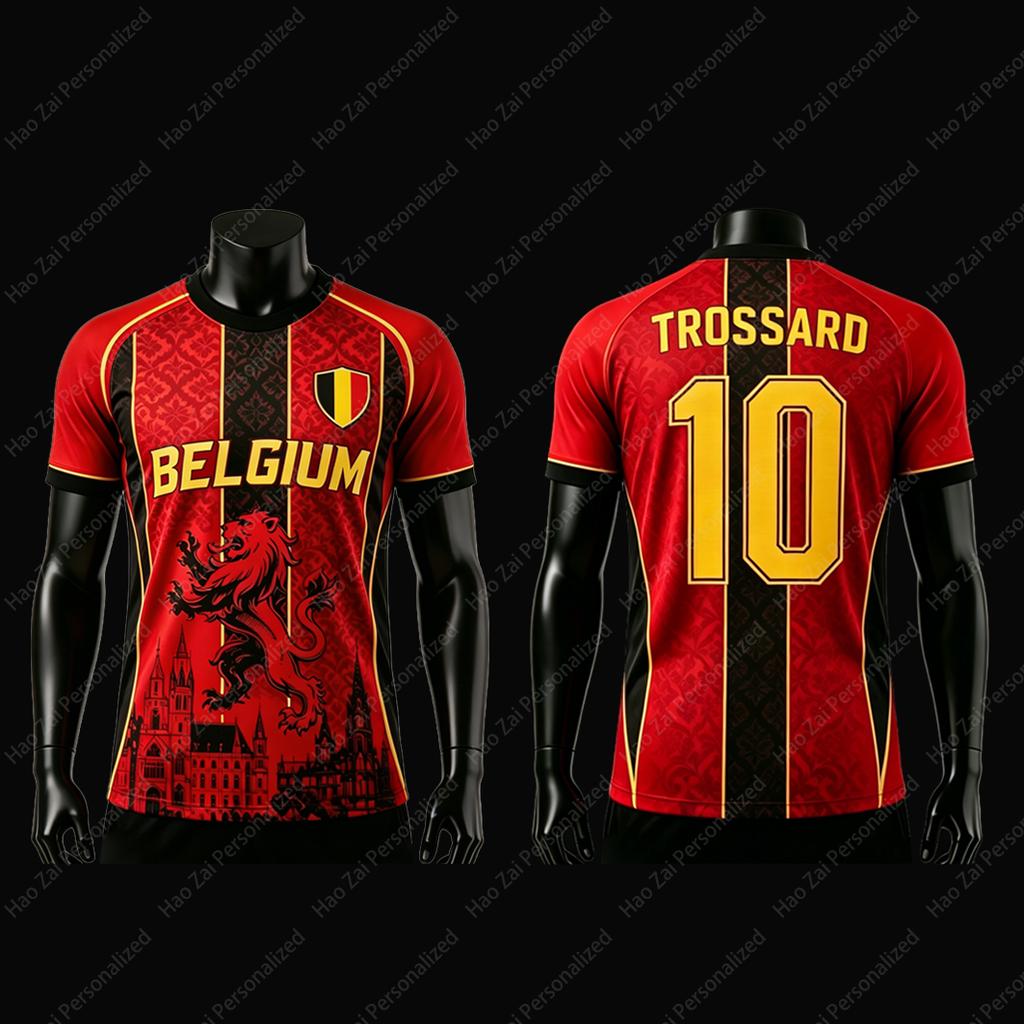 2026 Belgium National Team Fan Jerseys/T-Shirts—De Bruyne #7 Trossard #10 Lukaku #9: Kids' Adult and Unisex Sports & Casual Tops