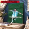 Messi Customize Your Name Diamond Painting Round Diamond Diy Frameless Holiday Artwork Suitable For Home Office Wall Decoration