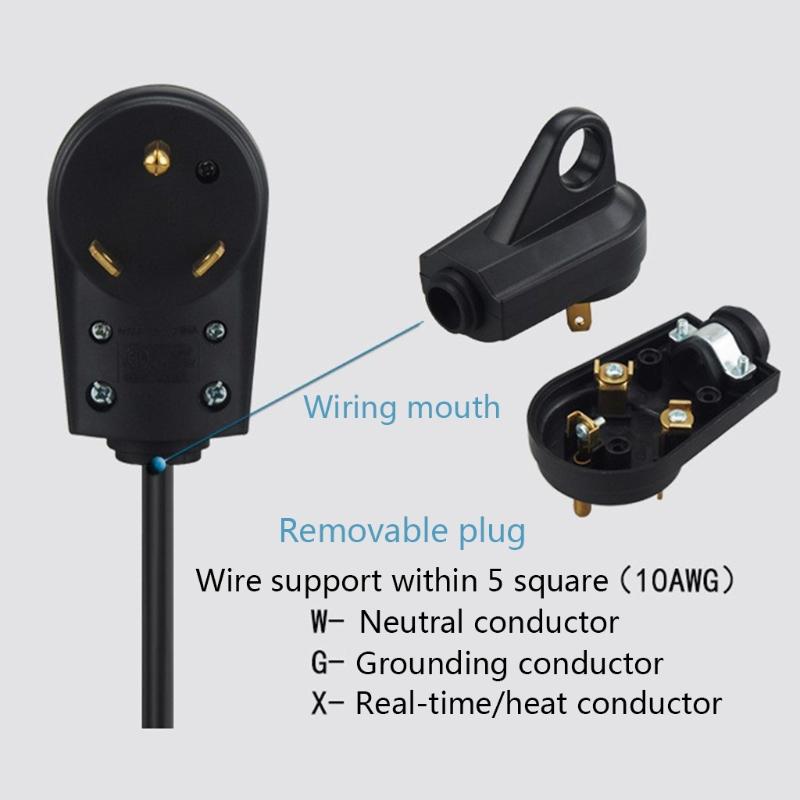 30Amp Male Electrical Cord Plug Power Grip Replacement Set For RV for Camper RV Replacement Plug 3 Prong Electrical Powe