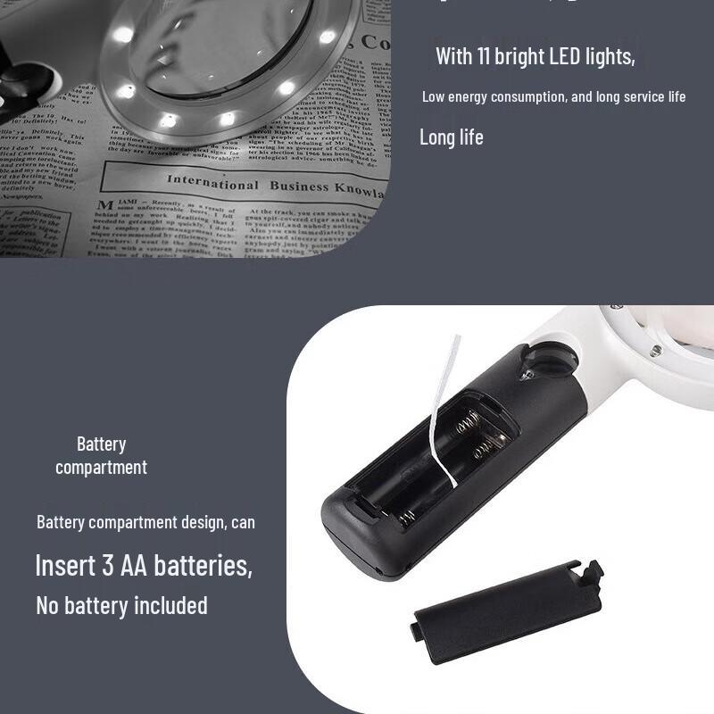 Miling Handheld Magnifying Glass with LED Light