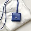 Portable Hanging Neck Headphone Bag PU Leather Square Lanyard Lipstick Bag Multifunctional Card Holder Small Coin Purse Women