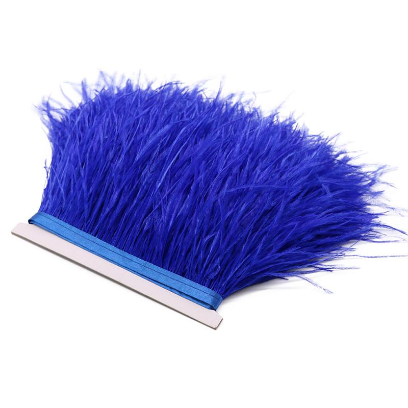 Feather2/5/10Meters 10-15CM Light Color Ostrich Feathers Trim Ribbon Plumes Selvage Tassel for Wedding Skirt Dress Sewing Accessories