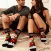 Creative Christmas Magnetic Couple Socks Funny Hand In Hand Design Stockings Red Cotton Mid-Calf Unisex Japanese Style Cute Sock