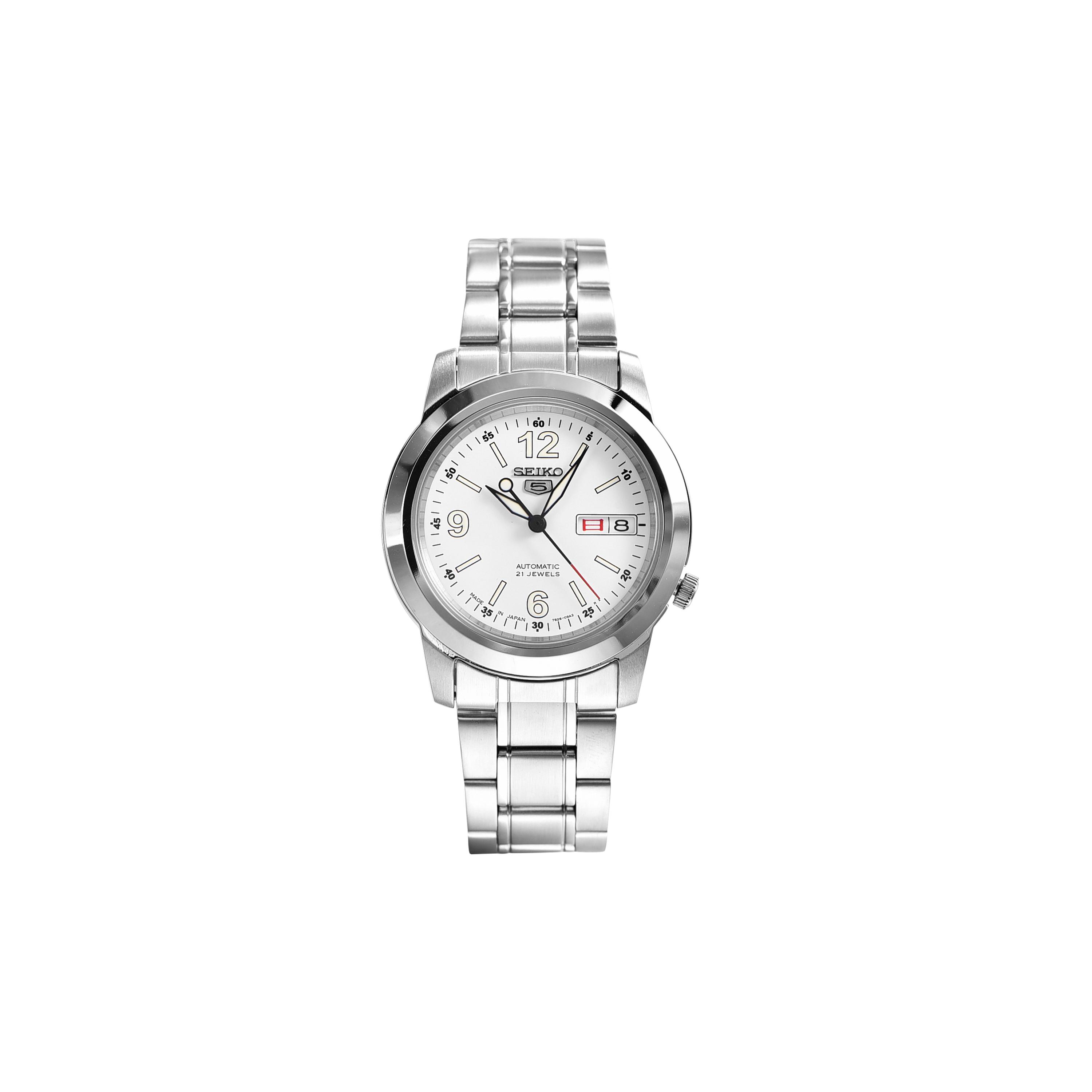 SEIKO Mechanical Movement Stainless Steel Strap Watch Men s Watches Silver Dial SNKE57J1 White Dial