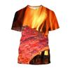 Kids O Neck T Shirt 3D Burger Food Pattern Vivid Unique Design For Outdoor Play Picnic Gathering Park Trips Summer Casual Daily Outfits