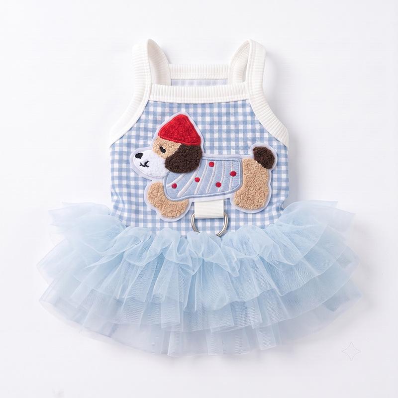 Pet princess dress suspender dress spring and autumn than bear teddy cat puff dress small dog dog clothes