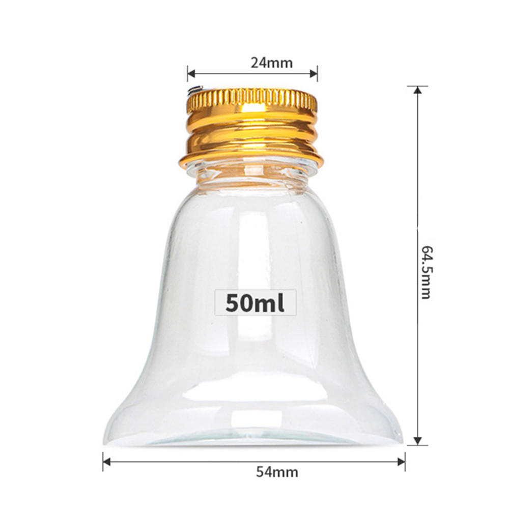 10Pcs Christmas Tree Ornament Fillable Booze Water Bottle Bulbs Shape Plastic Clear Christmas Ball Bell Pendant Home Party Decor