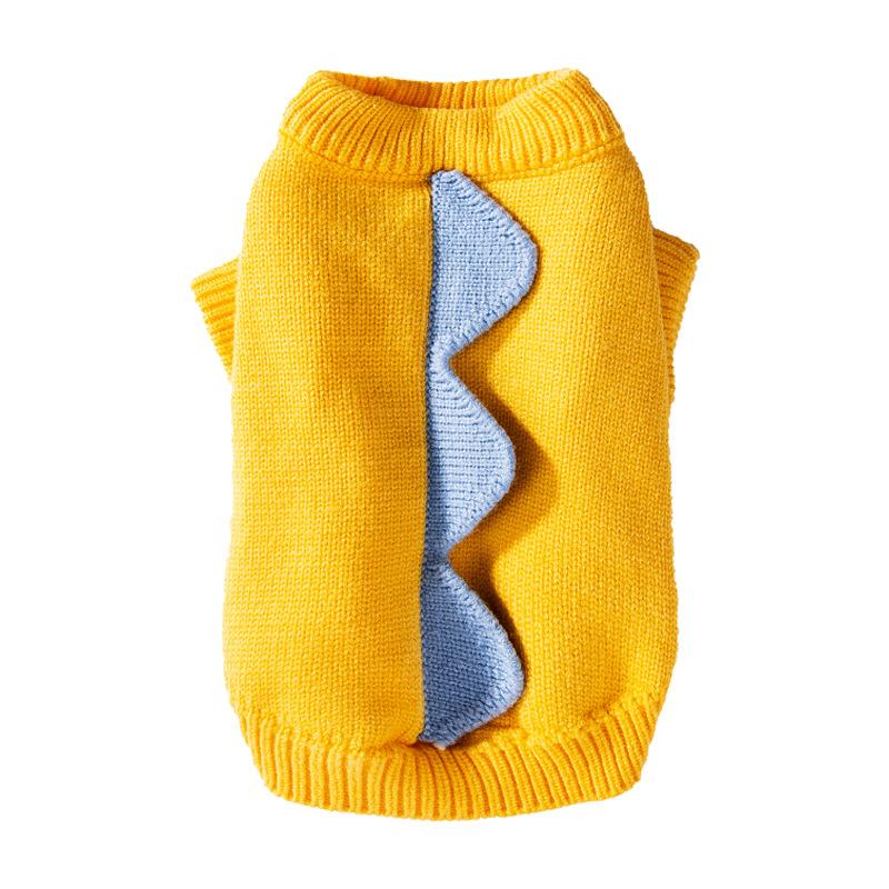 Cat clothes, warm in autumn and winter, thin two-legged cute little dinosaur two-legged knitted sweater, puppy dog pet clothing