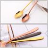 3/6/12 Pieces Gold Stirring Teaspoon Stainless Steel Coffee Spoon Set Ice Cream Cake Dessert Mini Spoon Sliverware Party Cutlery4