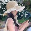 Women Sun Hat Wide Large Brim Beach Hats Summer Straw Hat Foldable Sun Hat Women'S Hat  Holiday Beach Uv Protection Cap