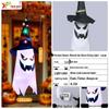 Glowing Halloween LED Wizard Hat and Ghost String Lights for Spooky Decoration