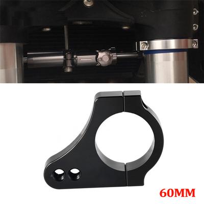 NY Universal Svart Motorcykel 60mm Aluminium Styrdämpare Gaffelfäste Reduc