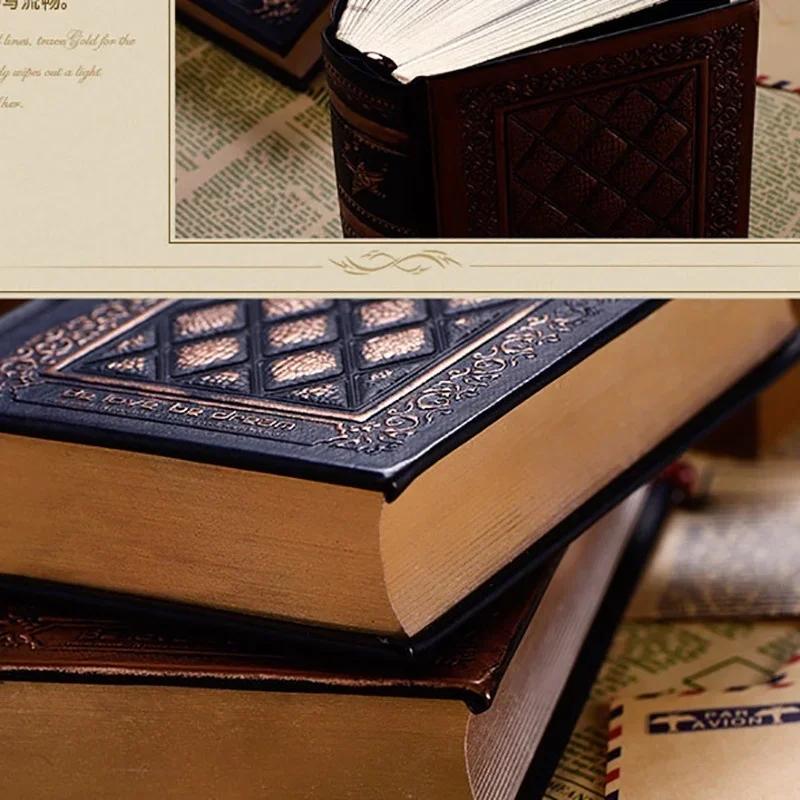 Retro Blank Inside Page Notepad Hardcover Leather Book A5 Relief Plan Notebook Notebook Brush Gold Silver Diary Student Supplies