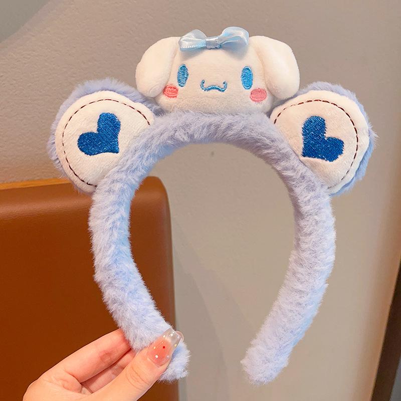 2024 Cute Cartoon Plush Headband for Women - Makeup, Hair Clip & Tie