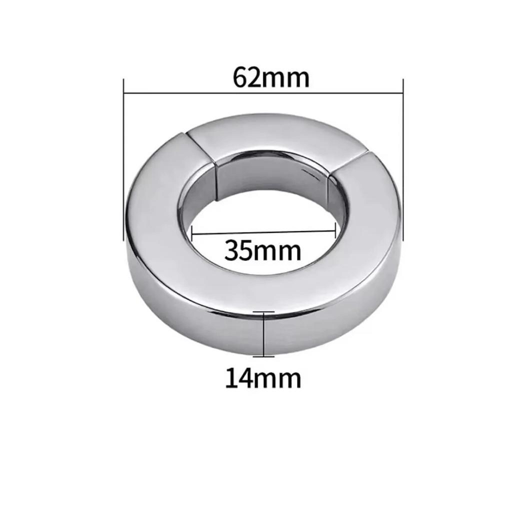 Penis Ring Magnetic Lock Metal Scrotum Pendant Ball Stretcher Testis Weight Cock Ring Penis Restraint Stainless Sex Toys for Men