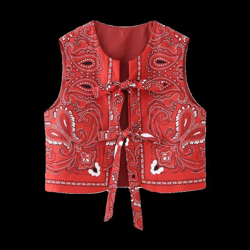 Jnleaog Summer New Arrival Women's Clothing Fashion Style French Commute Style Fashion All-Match Lace-up Accessories Cotton Vest