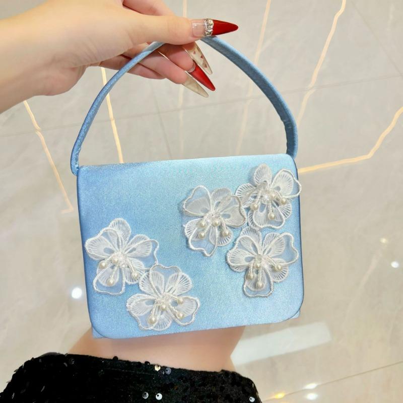 Fashion Evening Party Small Xiaoshangfeng Style Handbag, Lady's Banquet Bag with Floral Accessories, Crossbody Bag
