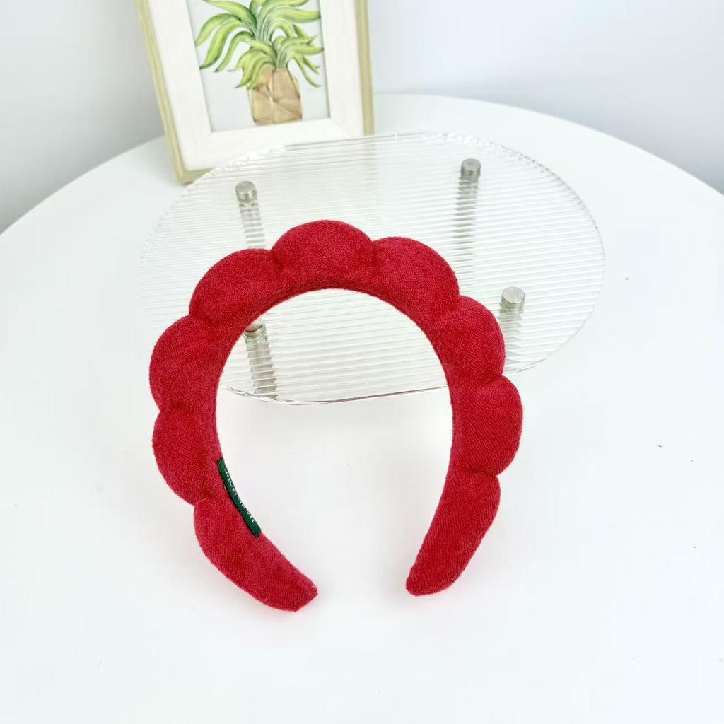 Women's Cute Blue Cloud Headband - Wide, High Skull Top for Face Washing